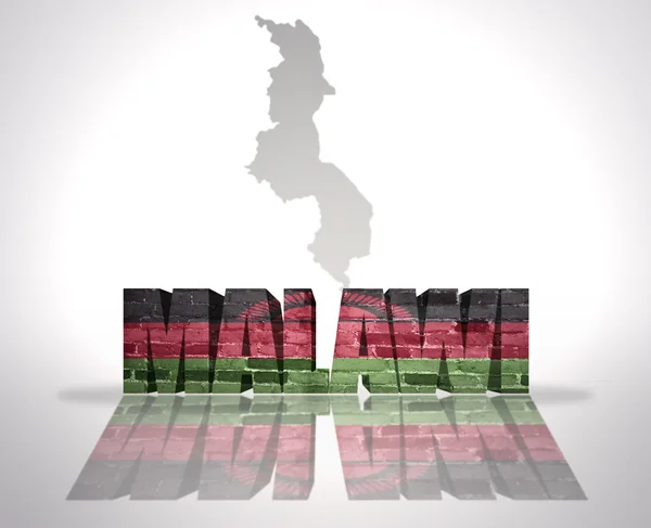 Word Malawi en un fondo de mapa — Foto de Stock