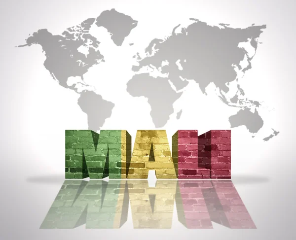 Word Mali on a world map background — Stock Photo, Image