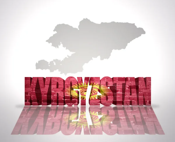 Parola Kirghizistan su uno sfondo mappa — Foto Stock