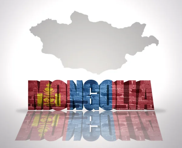 Mongolia słowo na tle mapy — Zdjęcie stockowe