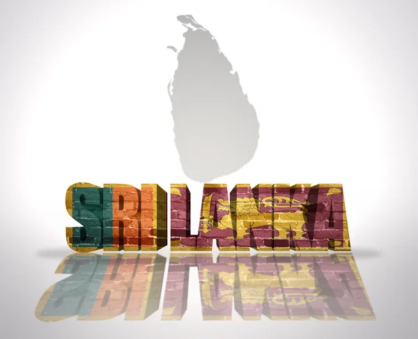 Word Sri Lanka sur un fond de carte — Photo