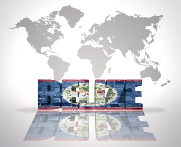 Word Belize on a world map background — Stock Photo, Image