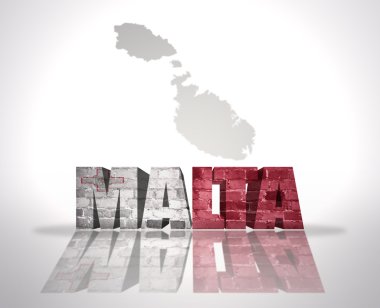 Word Malta bir harita arka planda