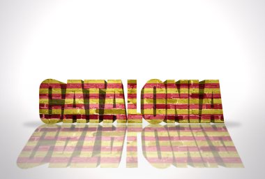 Beyaz arka plan üzerinde kelime Catalonia