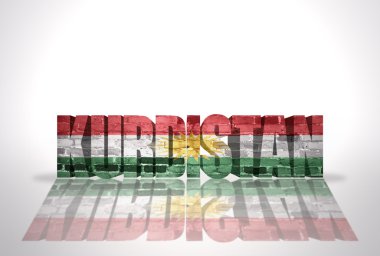 Beyaz arka plan üzerinde kelime Kürdistan