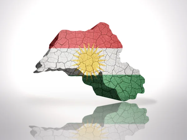 Mapa na białym tle Kurdystanu — Zdjęcie stockowe