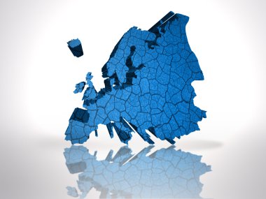 Avrupa haritası üzerinde beyaz bir arka plan