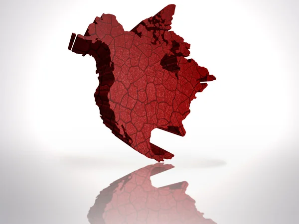 白い背景の上の北アメリカの地図 — ストック写真