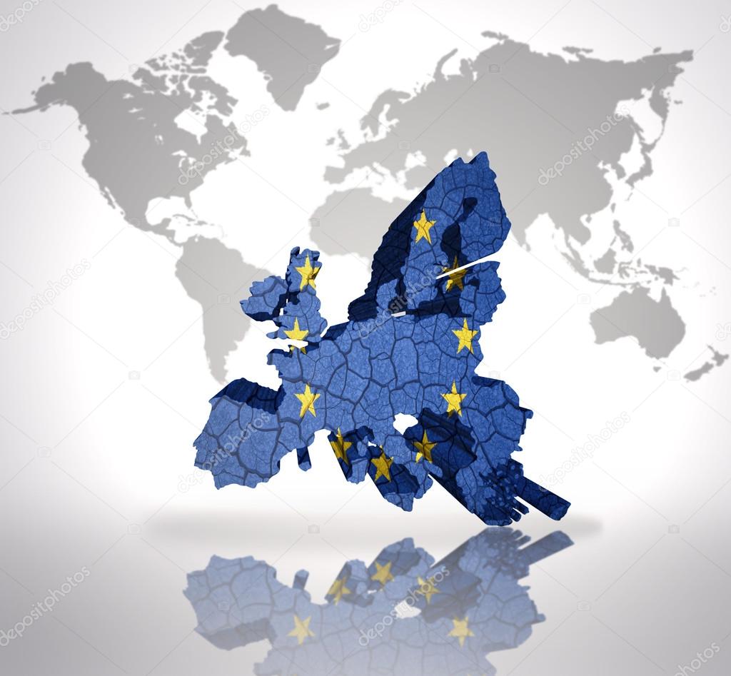 Carte De Lunion Européenne Sur Un Fond De Carte Du Monde