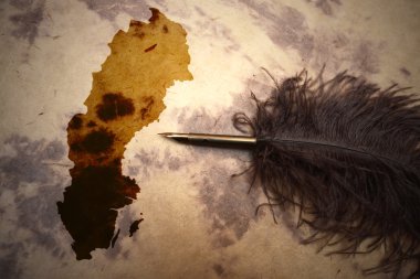 Vintage İsveç harita