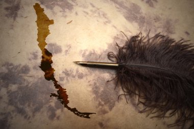 Vintage Şili haritası