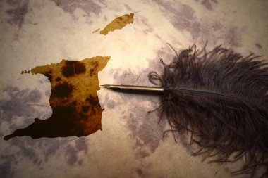 Vintage Trinidad ve Tobago Haritası