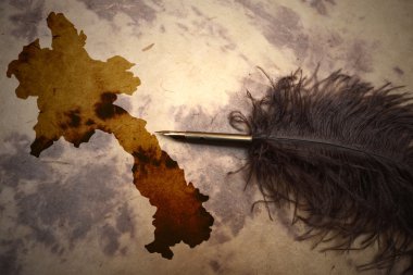 Vintage Laos Haritası 