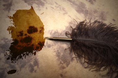 Vintage Güney Kore Haritası 