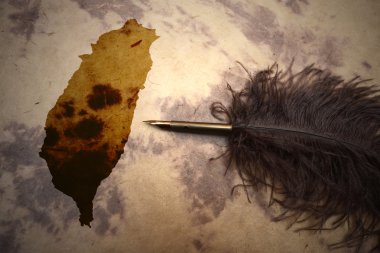 Vintage Tayvan Haritası 