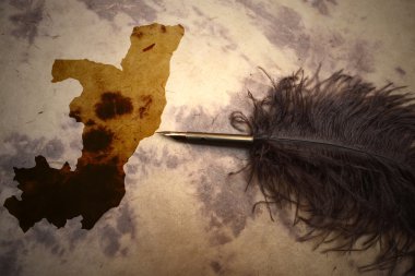 Vintage Cumhuriyeti Kongo Haritası