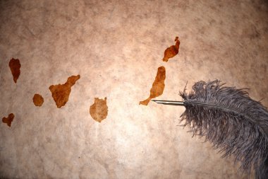 Vintage Kanarya Adaları Haritası