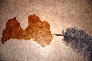 Vintage Letonya Haritası