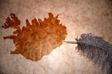 Vintage İzlanda Haritası