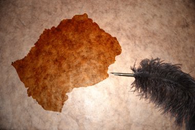 Vintage Lesoto Haritası 