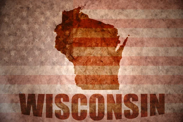 Vintage wisconsin mapa — Fotografia de Stock