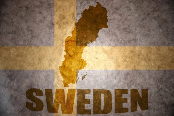 老式的瑞典地图 — 图库照片