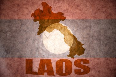 Laos vintage harita 