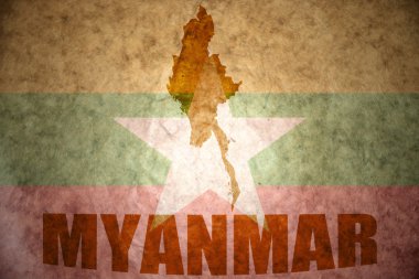 Myanmar vintage harita 
