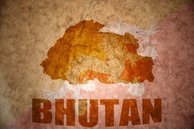 Bhutan vintage harita 