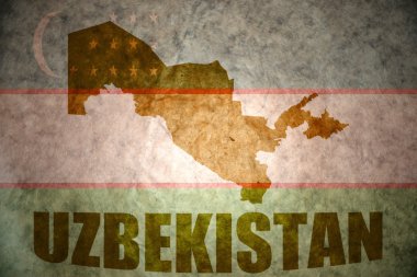 Özbekistan vintage harita 