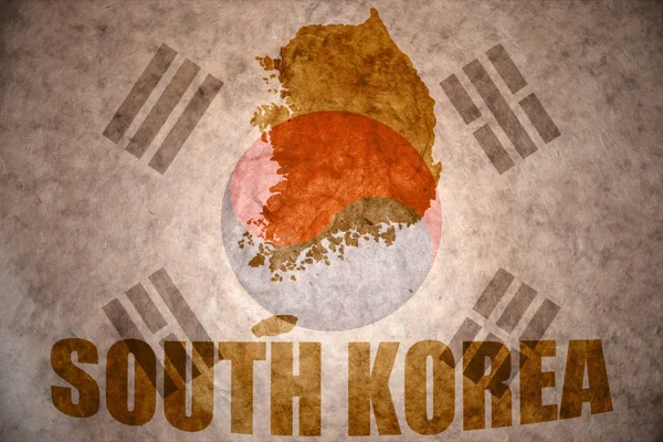 Zuid-korea vintage kaart — Stockfoto