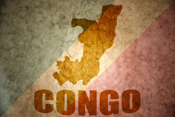 República do congo mapa vintage — Fotografia de Stock