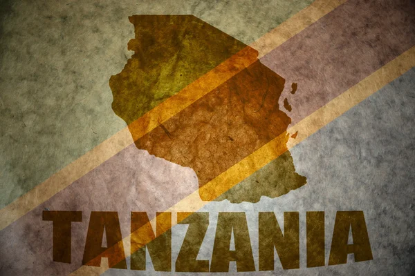 タンザニア ビンテージ地図 — ストック写真