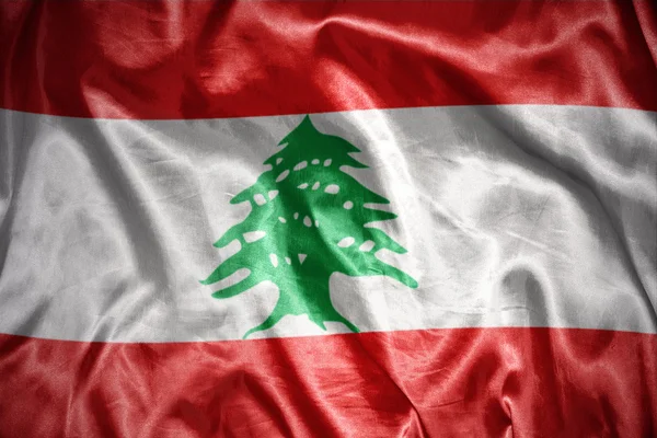 Shining lebanese flag — Stock Photo, Image