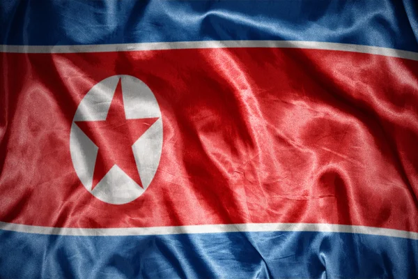 Leuchtende nordkoreanische Flagge — Stockfoto