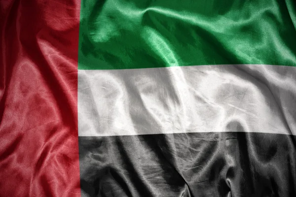 Die Flagge der Vereinigten Arabischen Emirate leuchtet — Stockfoto