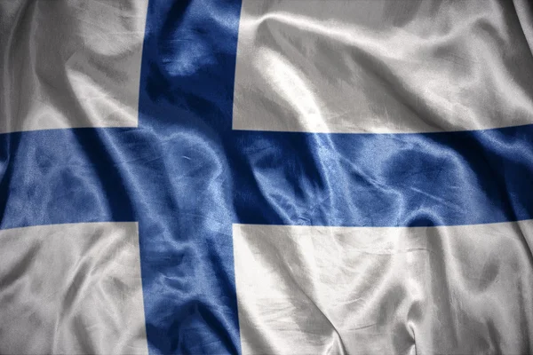 Shining  finnish flag — Stock Photo, Image