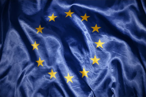 Brillante bandera de la Unión Europea — Foto de Stock