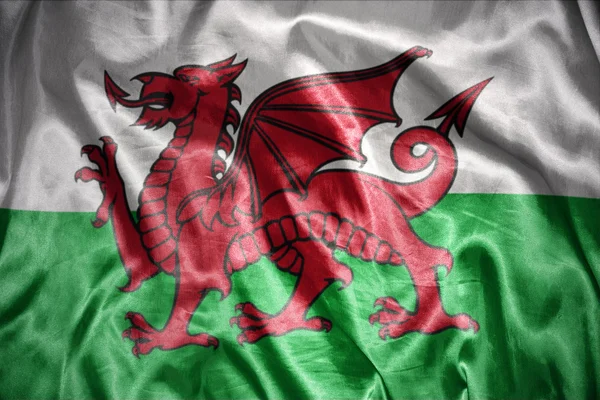 Shining welsh flag — Stock Photo, Image