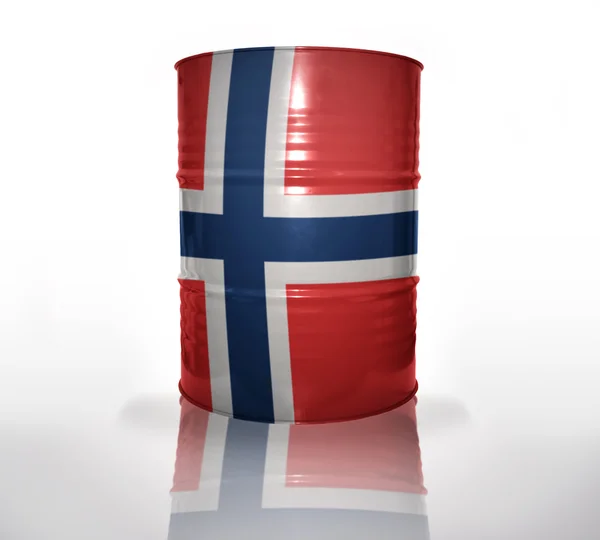 Fass mit norwegischer Flagge — Stockfoto