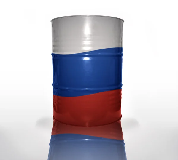 Fass mit russischer Flagge — Stockfoto
