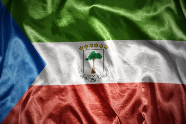 Bandiera della Guinea equatoriale lucente — Foto Stock