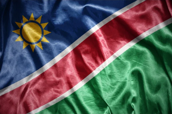 Błyszczący flaga Namibii — Zdjęcie stockowe