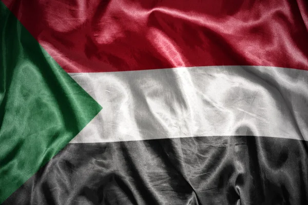Shining sudanese flag — Stock Photo, Image