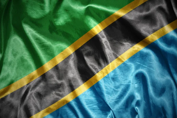 Brilhando bandeira tanzaniana — Fotografia de Stock