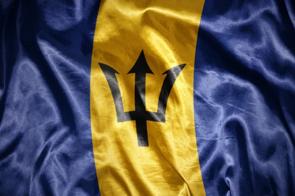 Barbados bayrağı parlayan — Stok fotoğraf