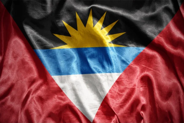 Shining Antigua and Barbuda flag — Stock Photo, Image