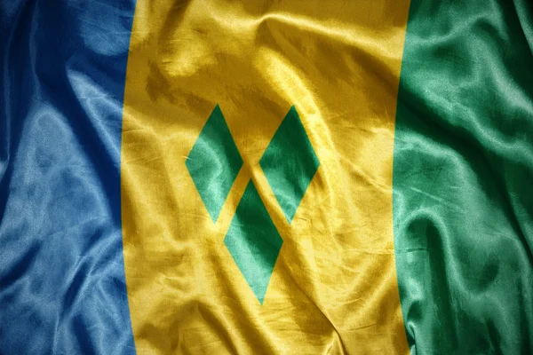 Błyszczący flaga Saint Vincent i Grenadyny — Zdjęcie stockowe
