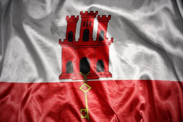 Сияющий гибралтарский флаг — стоковое фото