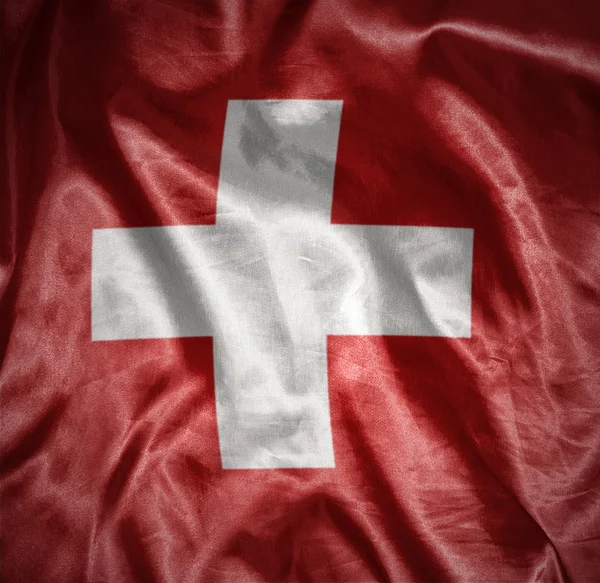 Λάμπει ελβετική σημαία — Φωτογραφία Αρχείου